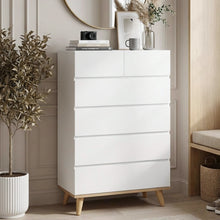 Load image into Gallery viewer, Hudson 6 Drawers Tallboy - White