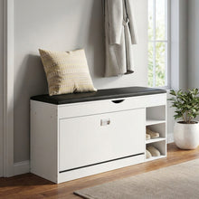 Load image into Gallery viewer, Gannet Shoe Rack Storage Cabinet 3 Layer - White + Black