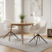 Load image into Gallery viewer, Carmen Boucle Swivel Dining ArmChairs - Set of 2 - Milky White