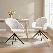 Load image into Gallery viewer, Carmen Boucle Swivel Dining ArmChairs - Set of 2 - Milky White