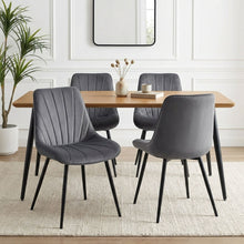 Load image into Gallery viewer, Vela Velvet Dining Chair - Set Of 4 - Dark Grey (0.224m³ - 21.5kg)