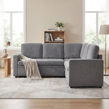 Load image into Gallery viewer, Haven L-Shaped Sofa Bed with Storage - Dark Grey