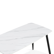 Load image into Gallery viewer, Adley Matt Ceramic Dining Table 120 x 69.5cm - White + Black