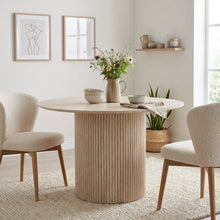 Load image into Gallery viewer, Nile Round Dining Table 120cm - Travertine