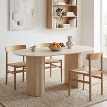 Load image into Gallery viewer, Nile Oval Dining Table 160 x 90cm - Travertine
