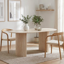 Load image into Gallery viewer, Nile Oval Dining Table 160 x 90cm - Travertine