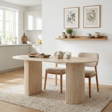 Load image into Gallery viewer, Nile Oval Dining Table 160 x 90cm - Travertine