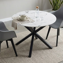 Load image into Gallery viewer, Vento Sintered Stone Round Dining Table 100x78cm - Snow White