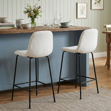 Load image into Gallery viewer, Selo Boucle Bar Stool - Set Of 2 - White