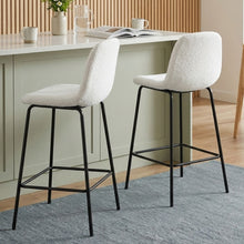 Load image into Gallery viewer, Selo Boucle Bar Stool - Set Of 2 - White