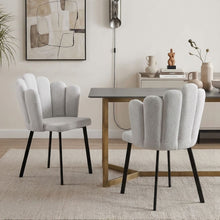 Load image into Gallery viewer, Urban Petal-shaped Upholstered Dining Chair - Set of 2 - Light Grey