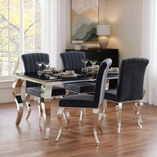 Load image into Gallery viewer, Alba Velvet Dining Chairs - Set of 4 - Charcoal