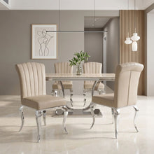 Load image into Gallery viewer, Raven Velvet Dining Chairs - Set of 4 - Light Brown