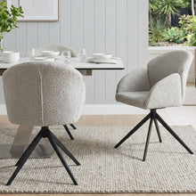Load image into Gallery viewer, 23819-carmen-boucle-swivel-dining-armchairs-set-of-2-silver-grey-202603092