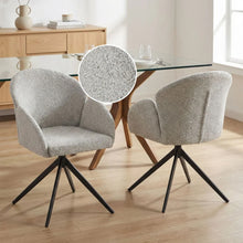 Load image into Gallery viewer, 23819-carmen-boucle-swivel-dining-armchairs-set-of-2-silver-grey-202603096