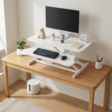 Load image into Gallery viewer, Sit-Stand Desk Converter with Keyboard Tray - White