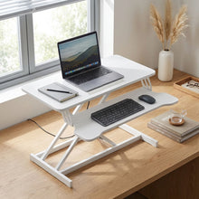 Load image into Gallery viewer, Sit-Stand Desk Converter with Keyboard Tray - White