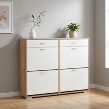 Load image into Gallery viewer, 23460-rotoroa-6-drawer-shoe-cabinet-storage-rack-oak-white--2603103
