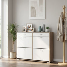 Load image into Gallery viewer, 23460-rotoroa-6-drawer-shoe-cabinet-storage-rack-oak-white--2603106