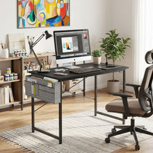 Load image into Gallery viewer, Cayden 100cm Computer Desk with Storage Bag - Black