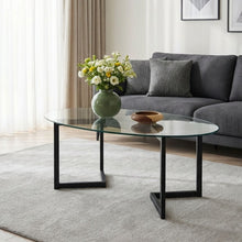 Load image into Gallery viewer, 23879-wynter-tempered-glass-oval-coffee-table-transparent-black-2603113