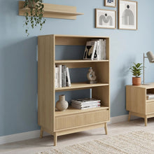 Load image into Gallery viewer, 23748-shawnee-3-tier-bookshelf-with-drawer-oak-2603114