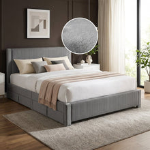 Load image into Gallery viewer, 23518-gower-super-king-fabric-bed-frame-with-4-drawers-grey-2603113