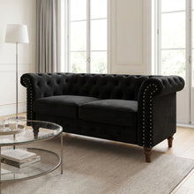 Load image into Gallery viewer, Chesley Velvet 2 Seater Sofa - Black
