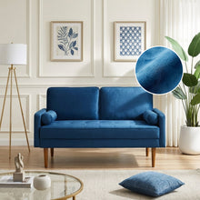 Load image into Gallery viewer, Alaina Velvet 2 Seater Sofa - Blue
