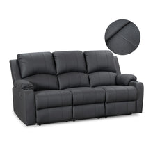Load image into Gallery viewer, Marton Manual 3 Seater Recliner Sofa - Black