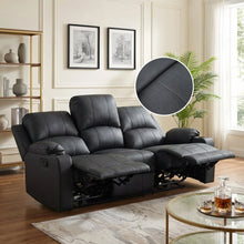 Load image into Gallery viewer, Marton Manual 3 Seater Recliner Sofa - Black