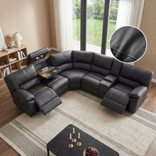 Load image into Gallery viewer, Kingston Electric Recliner Corner Sofa - Black