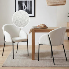 Load image into Gallery viewer, Bellamy Boucle Dining ArmChairs - Set of 2 - Off White