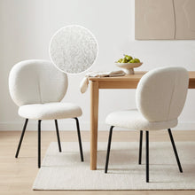 Load image into Gallery viewer, Griffin Boucle Dining Chair - Set of 2 - White