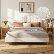 Load image into Gallery viewer, Gairich Boucle King Bed Frame - White