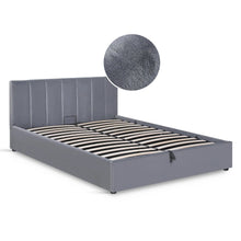 Load image into Gallery viewer, Penelope Queen Gas Lift Velvet Bed Frame - Grey