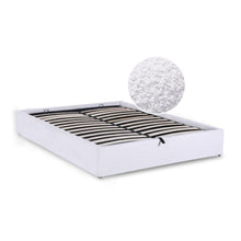 Load image into Gallery viewer, Fomo Boucle Queen Gas Lift Bed Frame - White