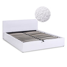 Load image into Gallery viewer, Belo Boucle Queen Gas Lift Bed Frame - White