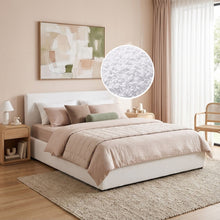 Load image into Gallery viewer, Belo Boucle Queen Gas Lift Bed Frame - White