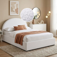 Load image into Gallery viewer, Isabella Boucle Double Gas Lift Bed Frame - White