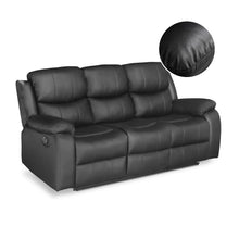 Load image into Gallery viewer, Wilson Manual 3 Seater Recliner Sofa - Black