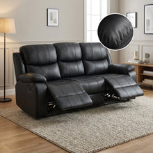 Load image into Gallery viewer, Wilson Manual 3 Seater Recliner Sofa - Black