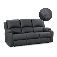 Load image into Gallery viewer, Marton Manual 3 Seater Recliner Sofa - Black