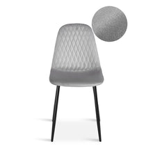 Load image into Gallery viewer, Quila Velvet Dining Chair - Set Of 4 - Light Grey (0.199m³ - 18.0kg)