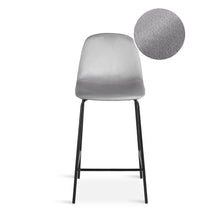 Load image into Gallery viewer, Selo Velvet Bar Stool - Set Of 2 - Light Grey (0.147m³ - 9.0kg)