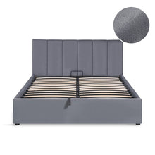 Load image into Gallery viewer, Penelope Double Gas Lift Velvet Bed Frame - Grey