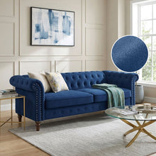 Load image into Gallery viewer, 23232-c-chesley-velvet-3-seater-sofa-navy-blue-2603112