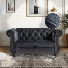 Load image into Gallery viewer, Emily Velvet 2 Seater Sofa – Black