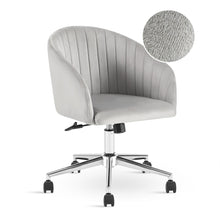 Load image into Gallery viewer, Morgan Velvet Office Chair - Light Grey