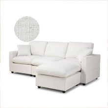 Load image into Gallery viewer, Hexham 3 Seater Modular Sofa with Ottoman - Linen Cream
